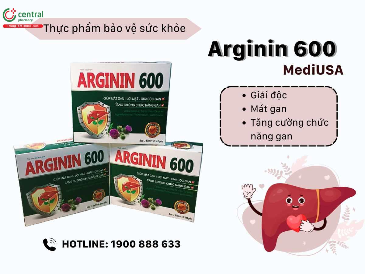 Tác dụng của sản phẩm bổ gan Arginin 600 MediUSA