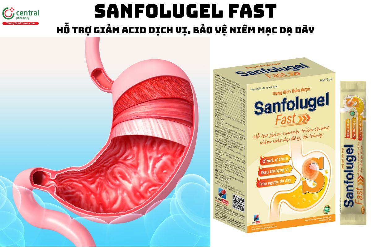 Sanfolugel Fast - Giúp giảm acid dịch vị, bảo vệ niêm mạc dạ dày