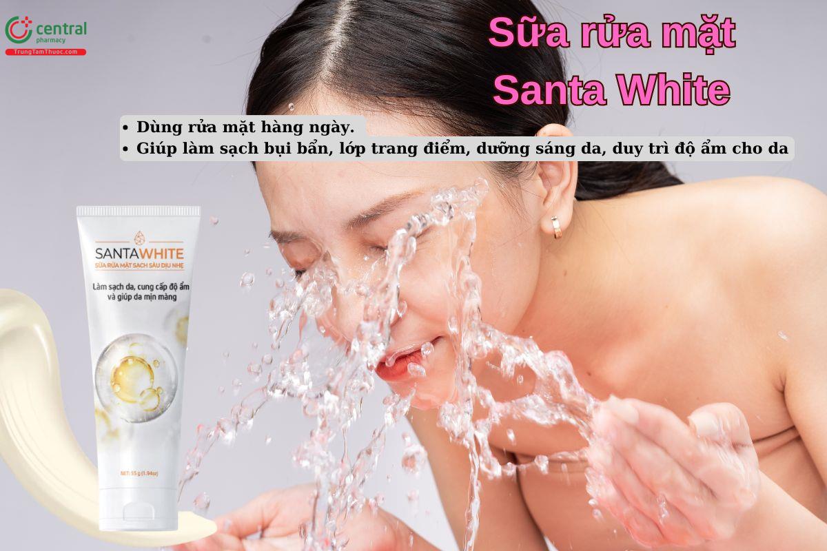 Sữa rửa mặt Santa White giúp loại bỏ bụi bẩn, dầu thừa trên da