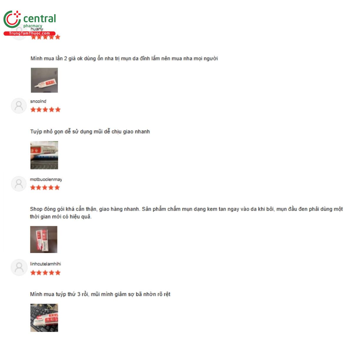 Một số đánh giá của khách hàng về sản phẩm Santafa Acnevir 3 in One đỏ