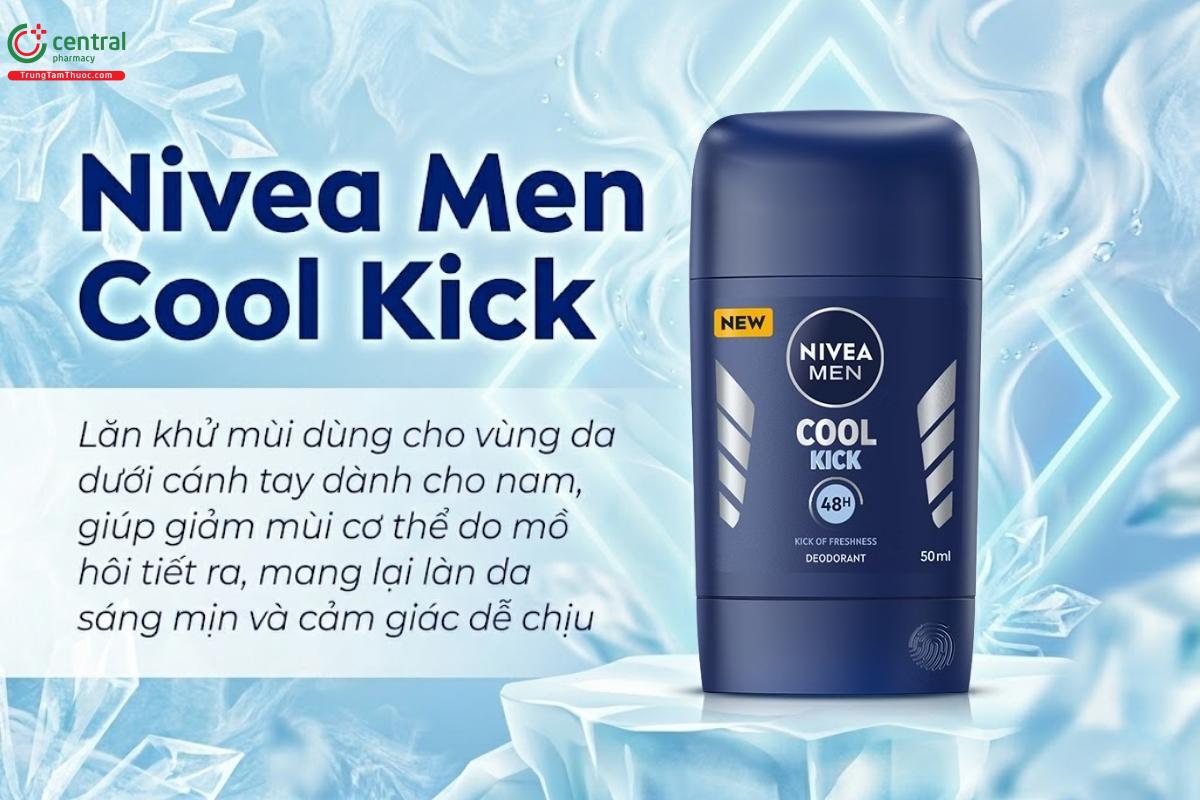 Sáp Ngăn Mùi Nivea Men Cool Kick giảm mùi cơ thể, cho da khô ráo, thoáng mát