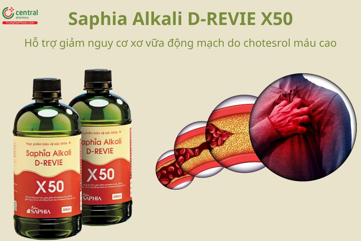 Saphia Alkali D-REVIE X50 giảm cholesterol, bảo vệ sức khỏe tim mạch