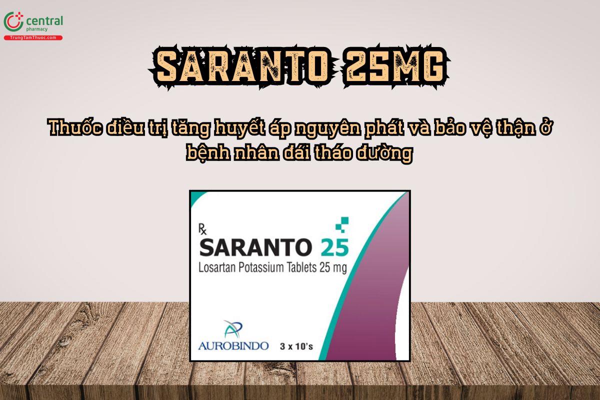 Thuốc Saranto 25mg điều trị tăng huyết áp nguyên phát và bảo vệ thận ở bệnh nhân đái tháo đường
