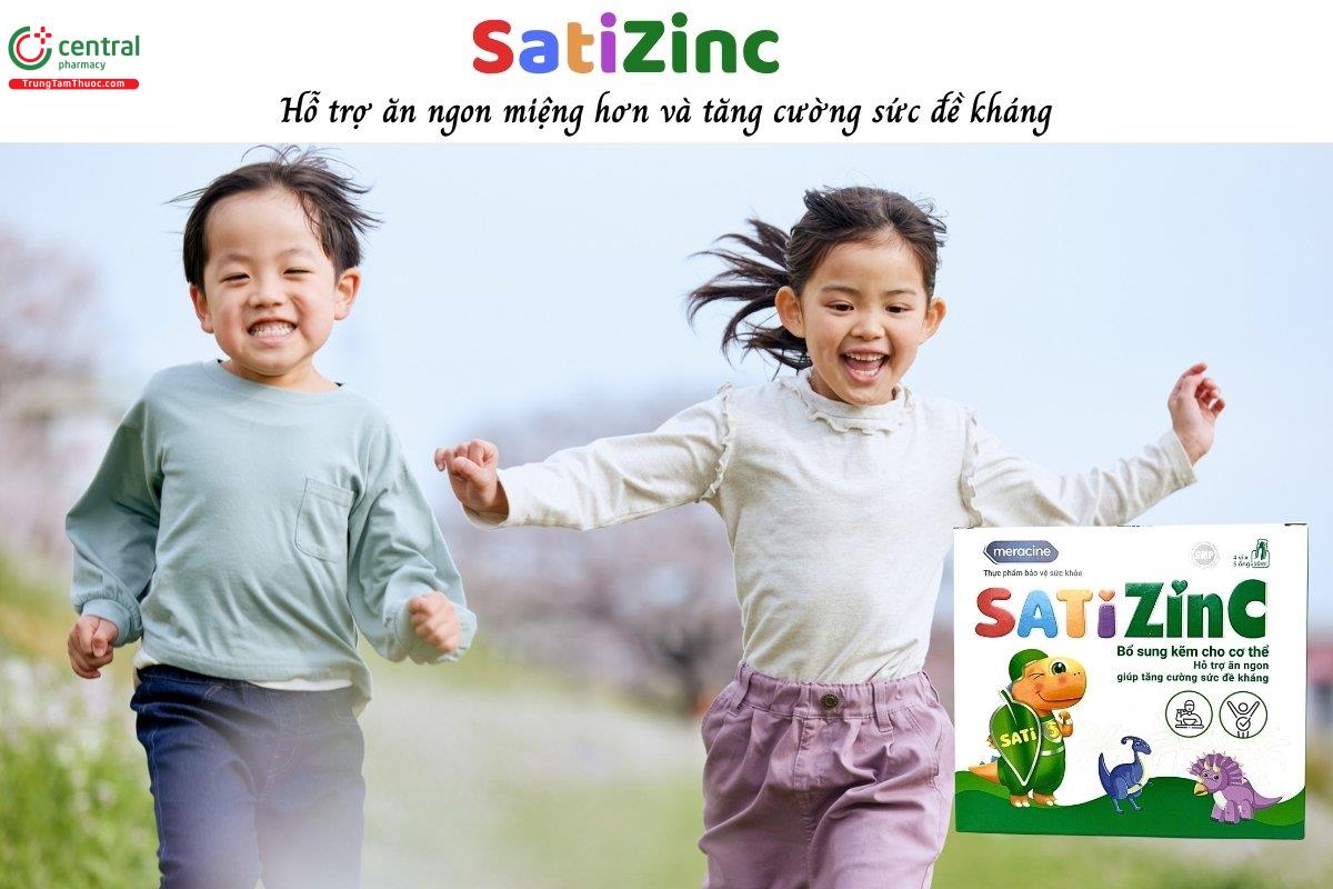 SatiZinc hỗ trợ ăn ngon miệng hơn và tăng cường sức đề kháng