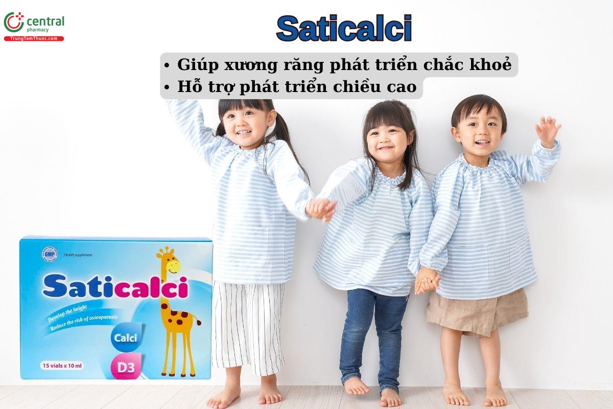 Saticalci giúp hỗ trợ phát triển chiều cao cho trẻ, ngăn ngừa còi xương chậm lớn
