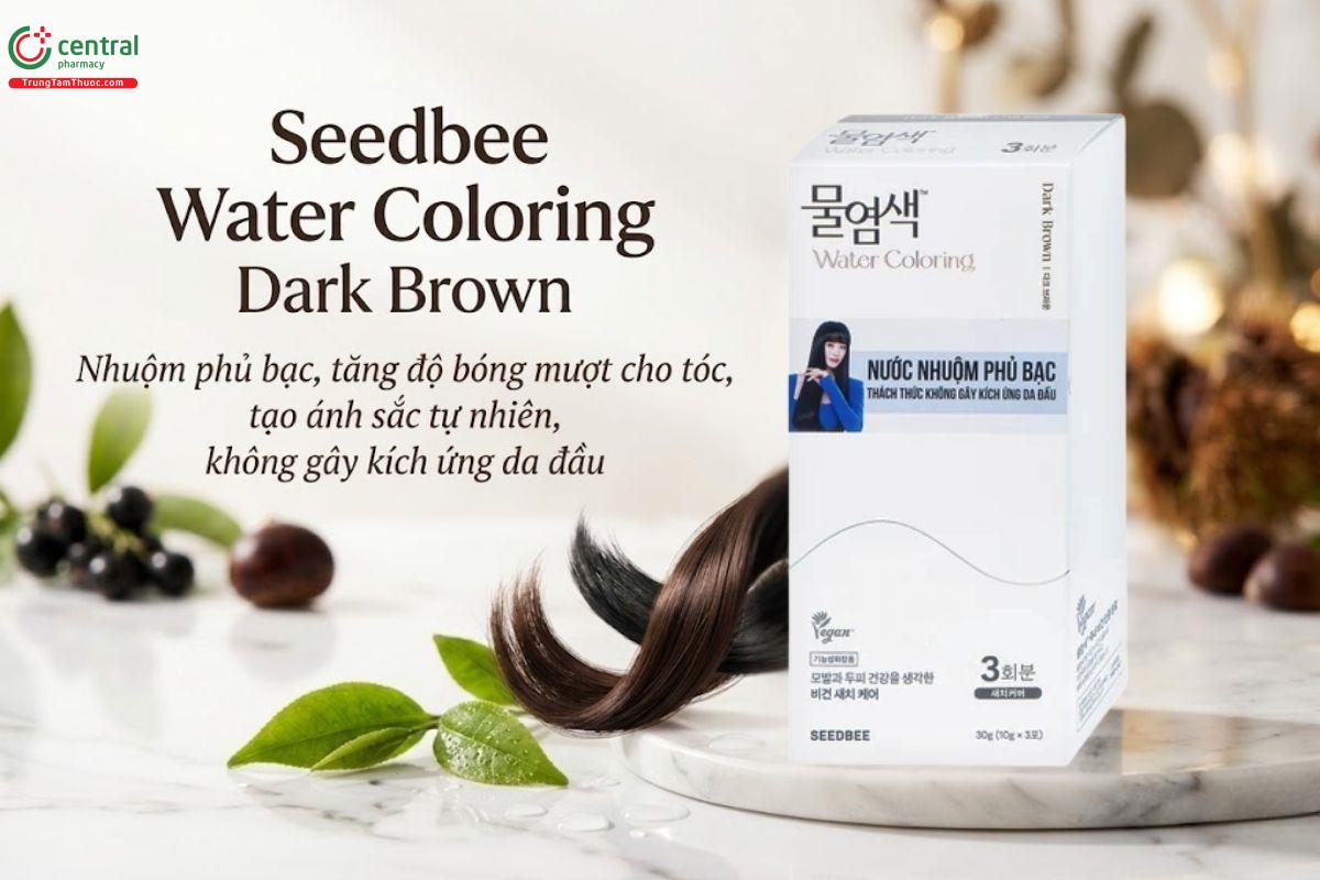 Nước nhuộm tóc màu nâu đen Seedbee che phủ tóc bạc, cho tóc óng mượt