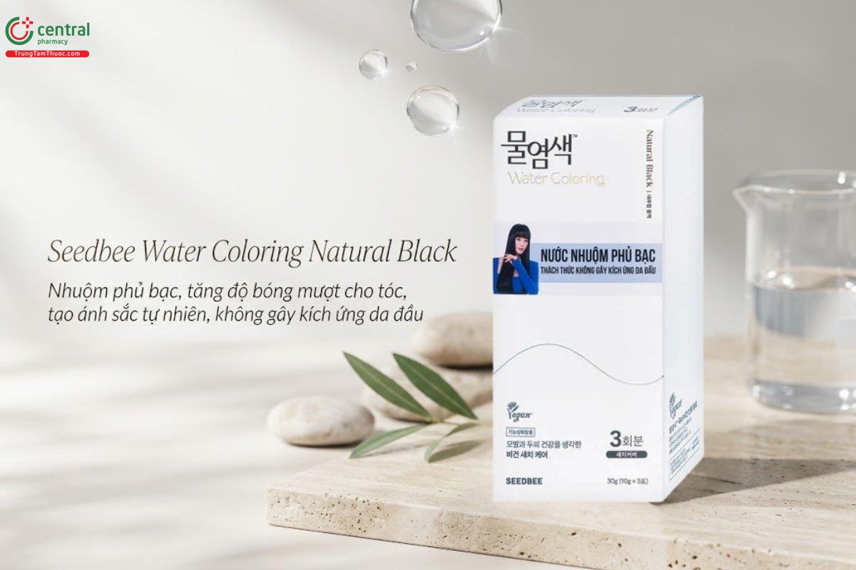 Nước nhuộm phủ bạc - đen tự nhiên Seedbee  giúp che phủ tóc bạc hiệu quả