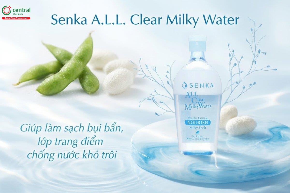 Nước tẩy trang Senka A.L.L. Clear Milky Water làm sạch hiệu quả lớp makeup