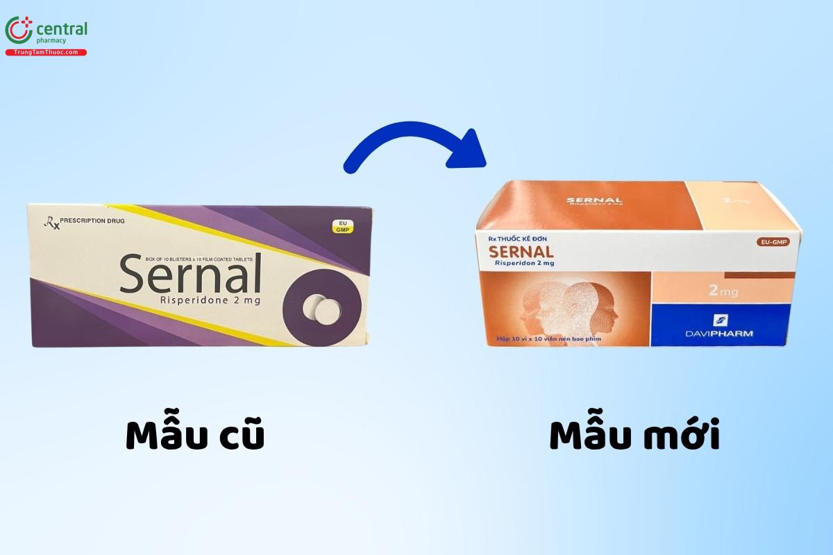 Sự thay đổi mẫu mã của thuốc Sernal 2mg từ cũ sang mới