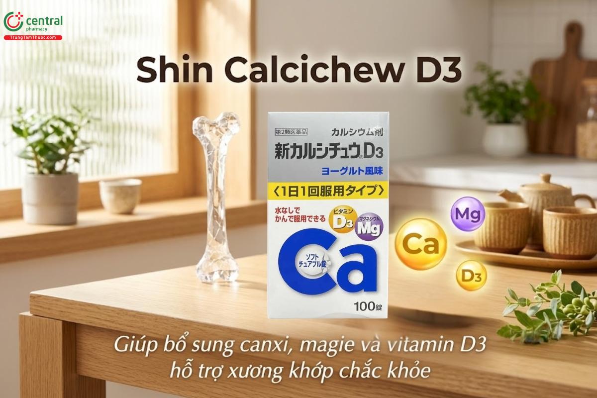 Shin Calcichew D3 của Nhật bổ sung lượng canxi cần thiết cho cơ thể