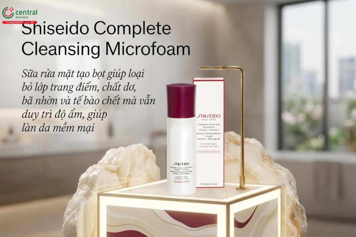 Sữa rửa mặt tạo bọt Shiseido Complete Cleansing Microfoam làm sạch da
