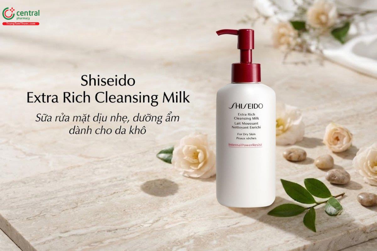 Sữa rửa mặt Shiseido Extra Rich Cleansing Milk làm sạch da, không khô căng
