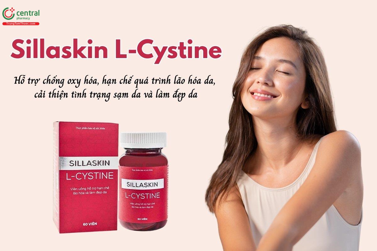 Sillaskin L-Cystine hỗ trợ chống oxy hóa, hạn chế lão hóa da, cải thiện sạm da và làm đẹp da