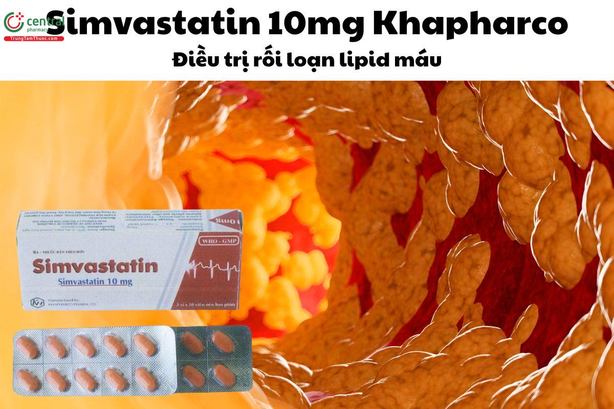 Thuốc Simvastatin 10mg Khapharco - Điều trị trị tăng cholesterol máu