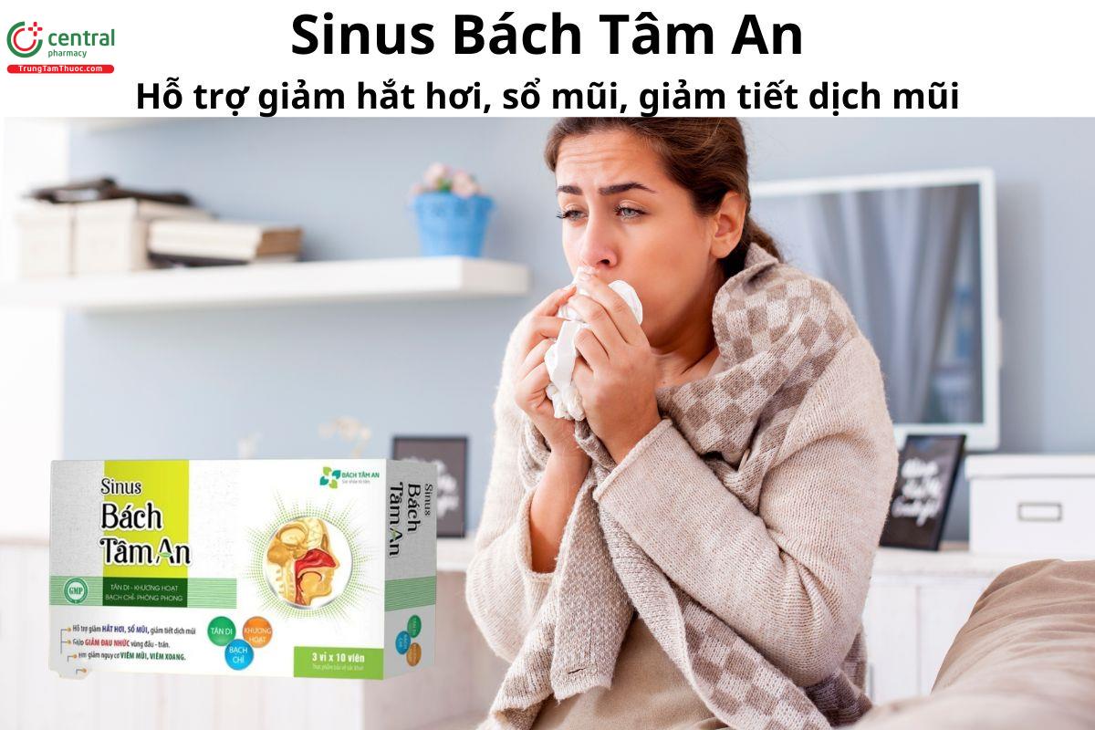 Sinus Bách Tâm An (Vỉ) - Giảm các triệu chứng hắt hơi, chảy nước mũi