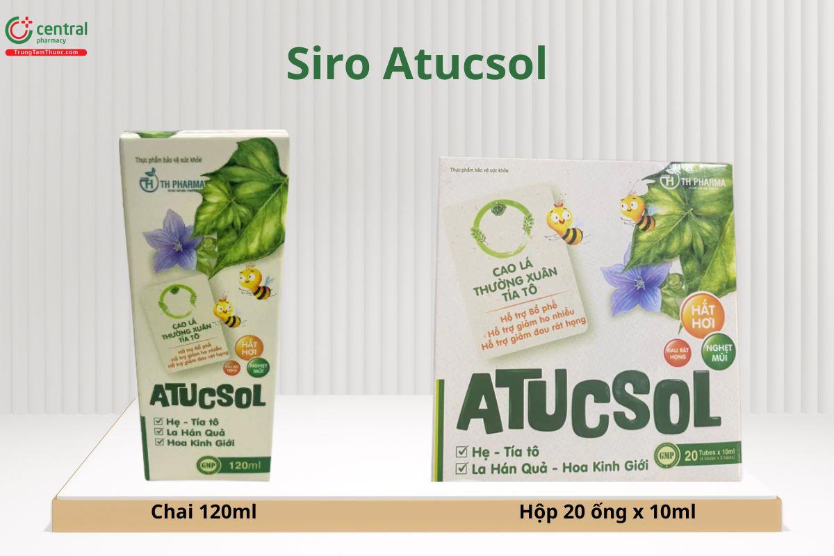 Các dạng bao bì sản phẩm Siro Atucsol 