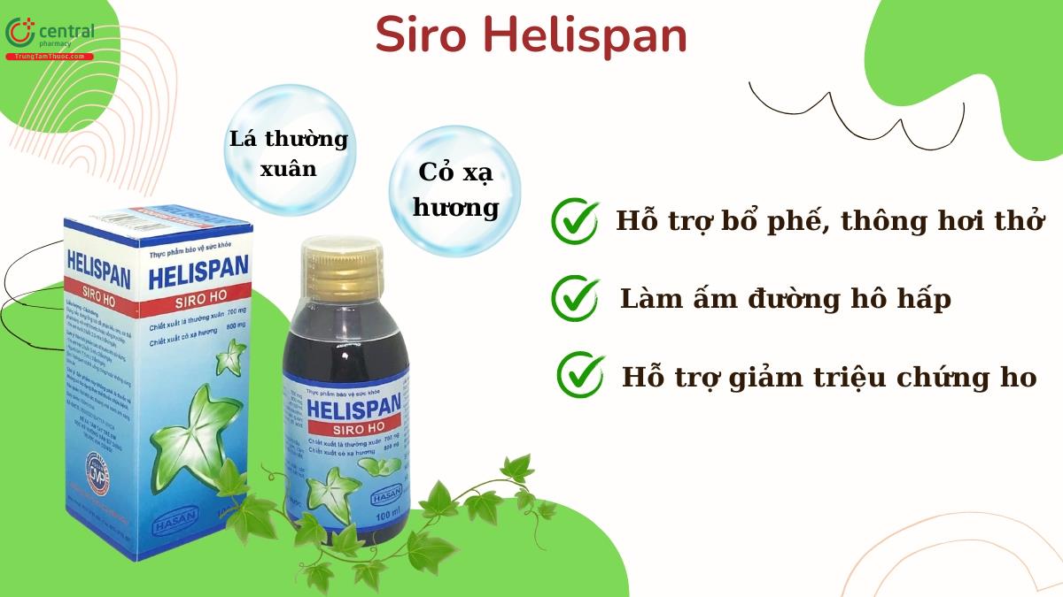 Siro Helispan - Hỗ trợ làm giảm các chứng ho do thay đổi thời tiết