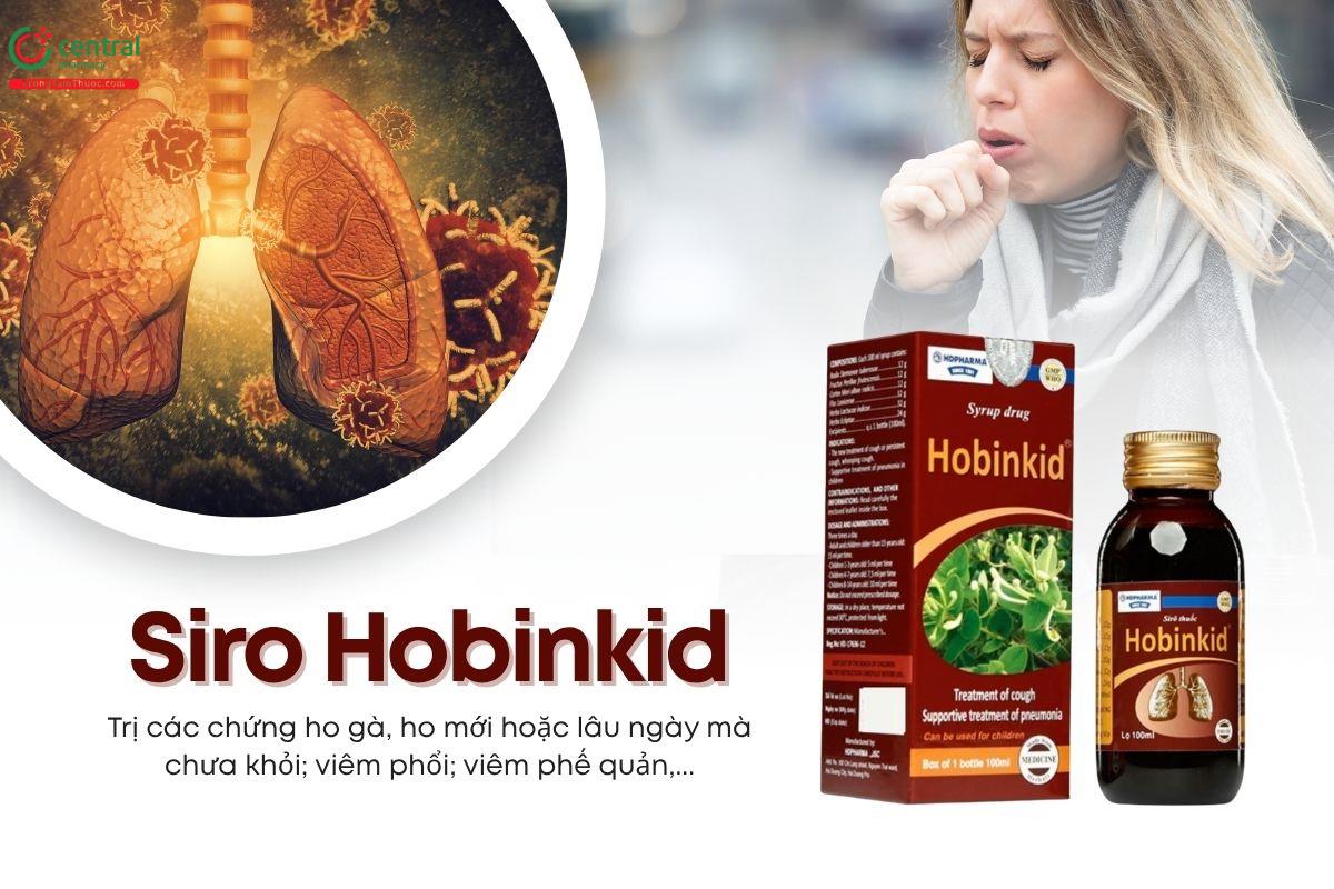Siro Hobinkid 125ml trị viêm phổi và các chứng ho do nhiều nguyên nhân