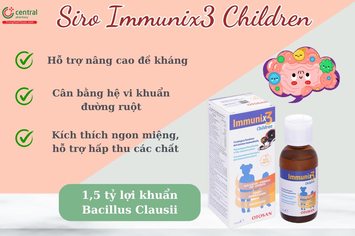 Siro Immunix3 Children - Bổ sung vitamin, hỗ trợ tăng đề kháng