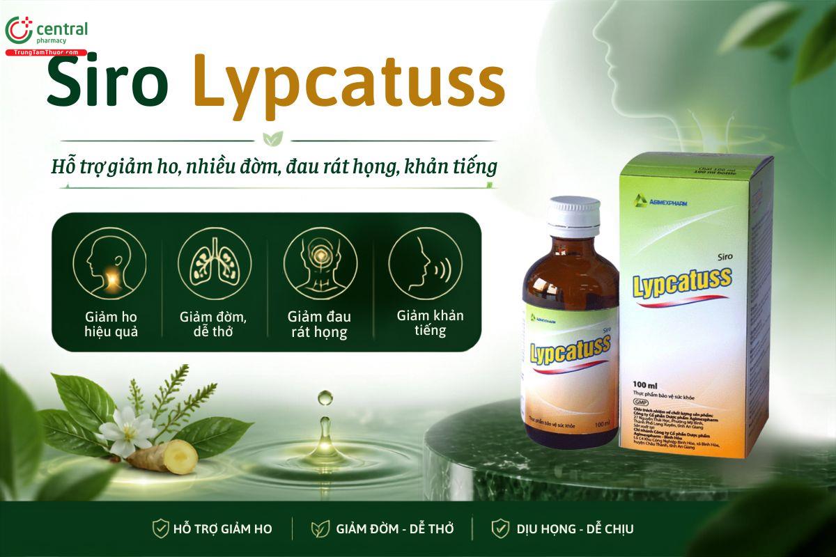 Siro Lypcatuss - Giảm ho, giảm đờm, đau rát họng