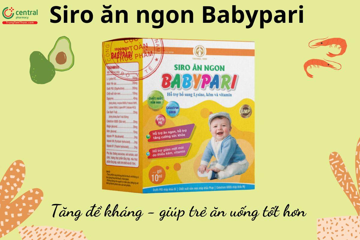 Siro ăn ngon Babypari - giúp tăng sức đề kháng 