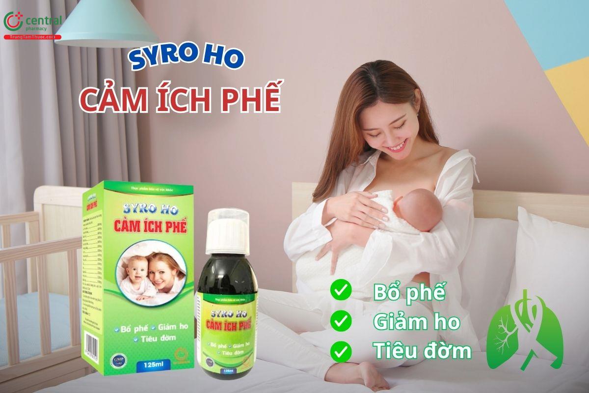 Siro Ho Cảm Ích Phế giúp bổ phế, giảm ho và hỗ trợ cải thiện chức năng hô hấp
