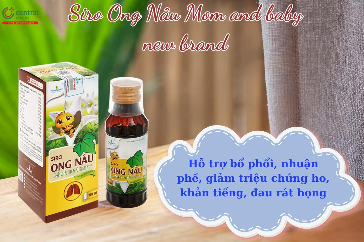 Siro Ong Nâu Mom and baby new brand hỗ trợ giảm rát họng, khản tiếng