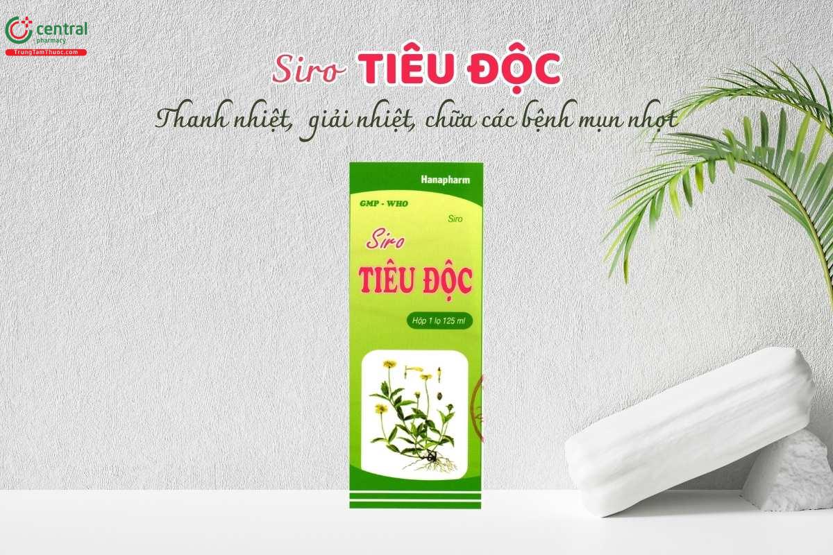 Siro tiêu độc Hanapharm với thành phần tự nhiên, có tác dụng thanh nhiệt, hỗ trợ đào thải độc tố, thường được dùng trong các trường hợp chốc đầu, mẩn ngứa, lở loét ngoài da.