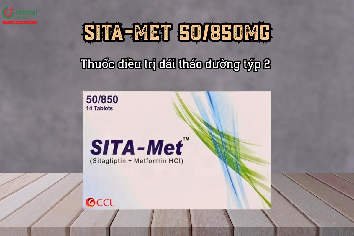 Thuốc điều trị đái tháo đường týp 2 Sita-Met 50/850 mg