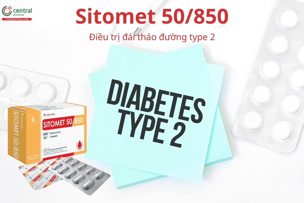 Sitomet 50/850 giảm glucose máu lúc đói và sau ăn ở người tiểu đường type 2