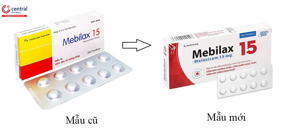 So sánh mẫu cũ và mẫu mới của thuốc Mebilax 15