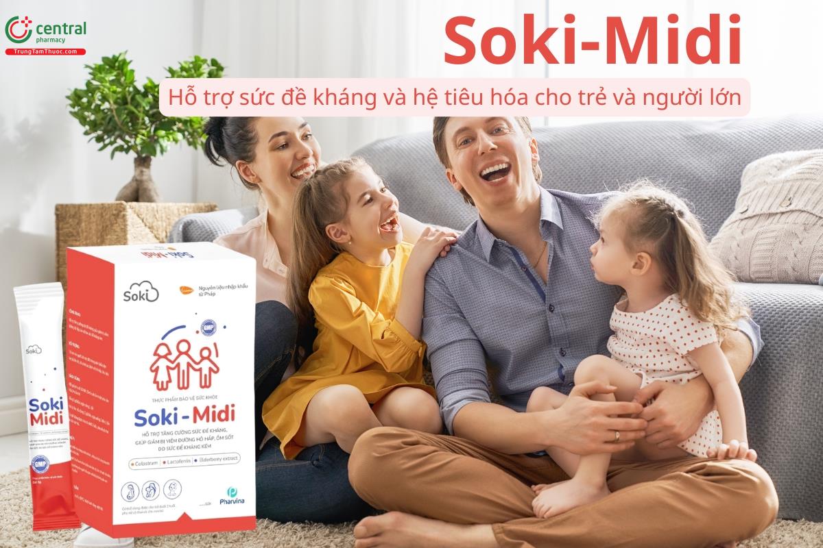 Soki-Midi hỗ trợ sức đề kháng, hệ tiêu hóa cho trẻ em, người lớn