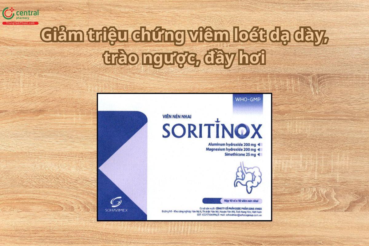 Thuốc Soritinox  giảm triệu chứng viêm loét dạ dày, trào ngược, đầy hơi