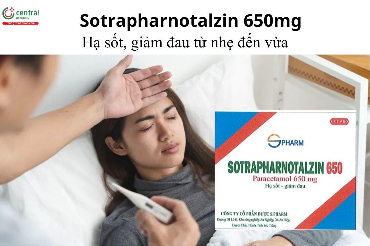 Thuốc Sotrapharnotalzin 650mg - Hạ sốt, giảm đau từ nhẹ đến vừa