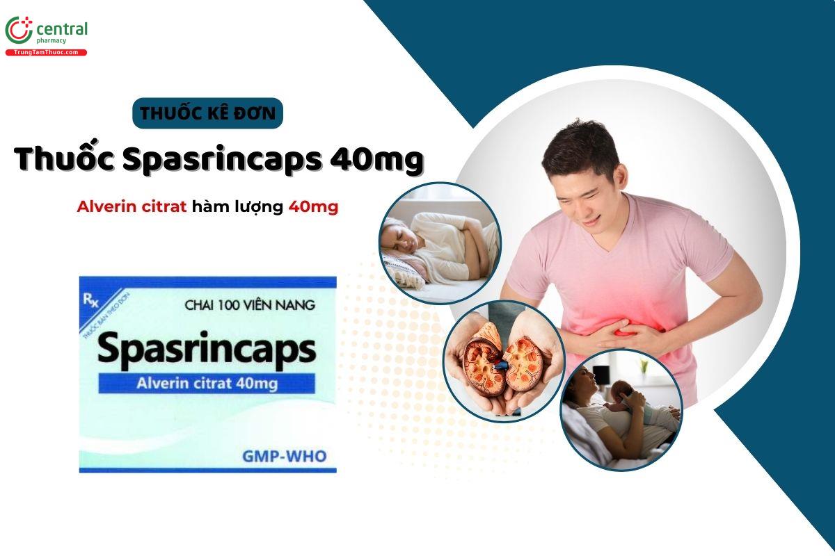Thuốc Spasrincaps 40mg giảm đau co thắt cơ trơn tiêu hóa, niệu đạo 