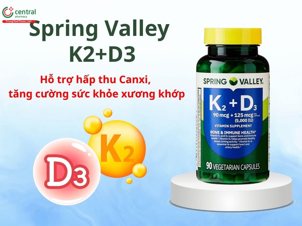 Spring Valley K2+D3 hỗ trợ tăng cường sức khỏe xương khớp