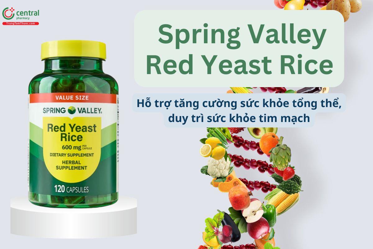 Spring Valley Red Yeast Rice hỗ trợ kiểm soát cholesterol máu