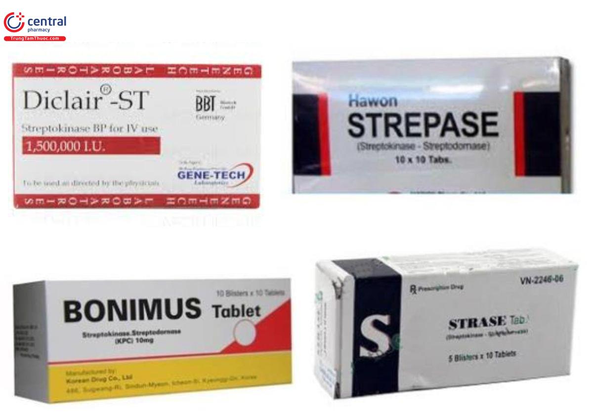 Một số sản phẩm có chứa Streptokinase