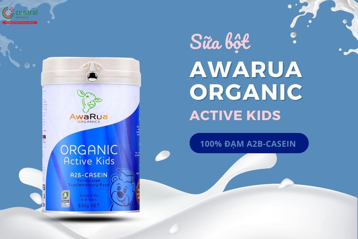 Sữa AwaRua Organic Active Kids 830g cung cấp dinh dưỡng cho trẻ