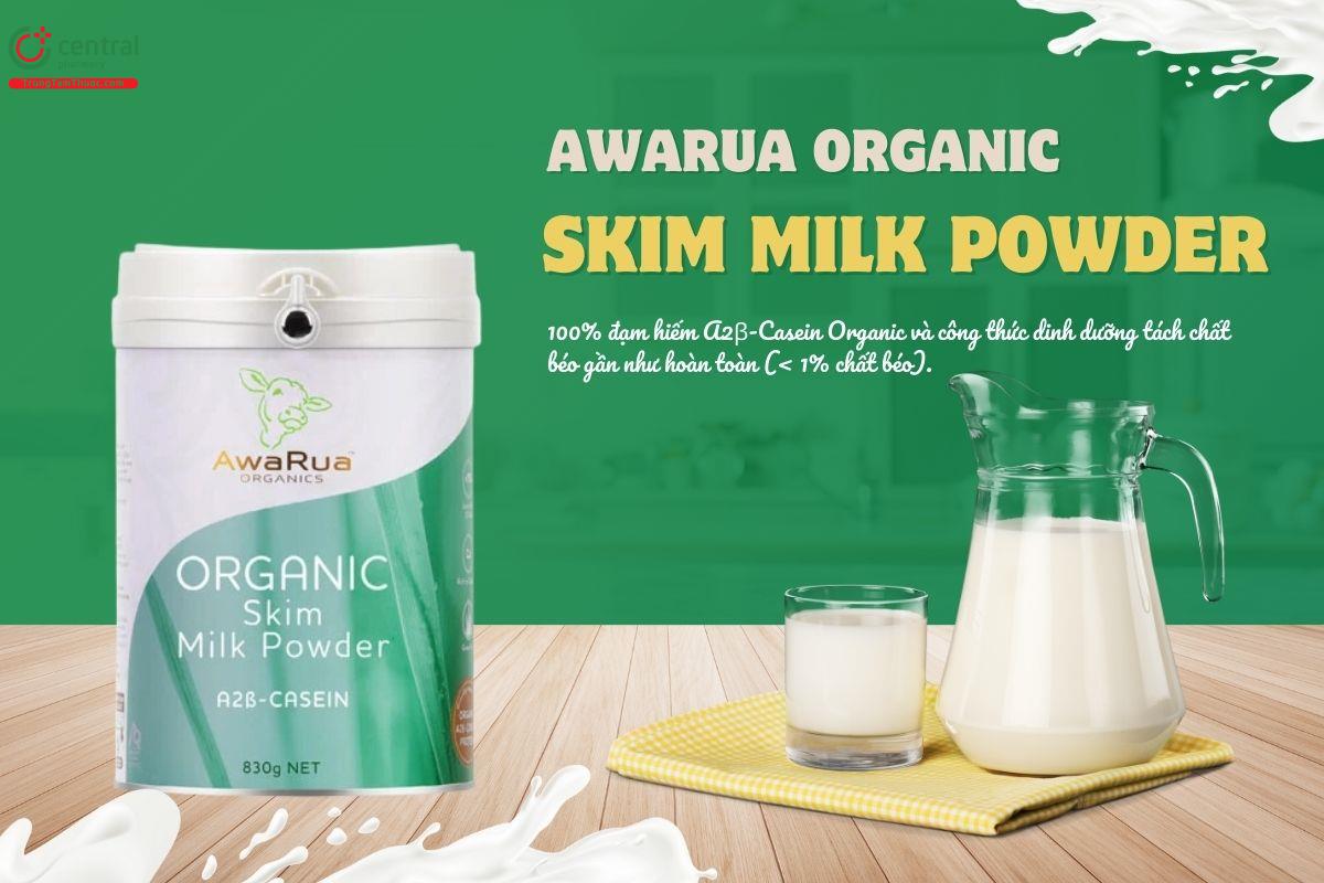 Sữa tách béo AwaRua Organic Skim Milk Powder 830g bổ sung dinh dưỡng, hỗ trợ tiêu hóa khỏe