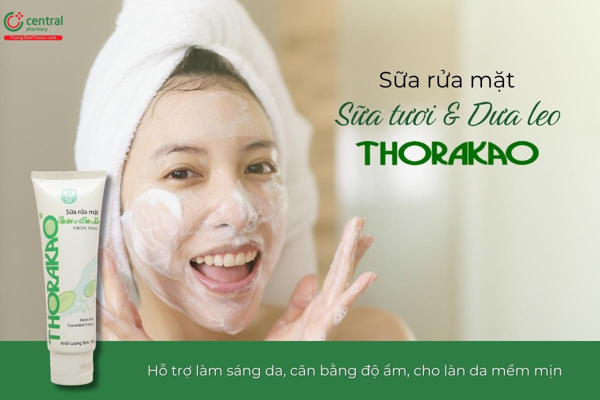 Sữa rửa mặt Sữa tươi & Dưa leo Thorakao làm sạch da, cho làn da khoẻ mạnh