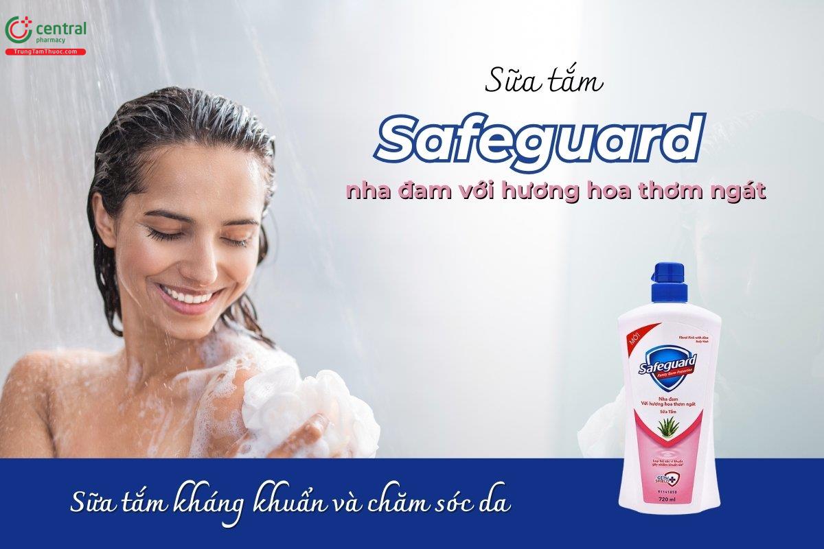 Sữa tắm Safeguard nha đam với hương hoa thơm ngát ứng dụng công nghệ bảo vệ tiên tiến, đã được kiểm chứng khoa học về hiệu quả loại bỏ vi khuẩn một cách nhẹ nhàng.