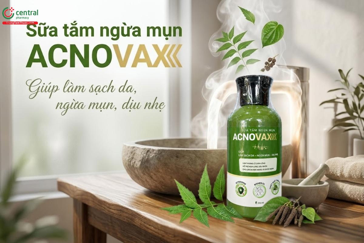 Sữa tắm ngừa mụn Acnovax làm sạch da, hạn chế nguy cơ hình thành mụn