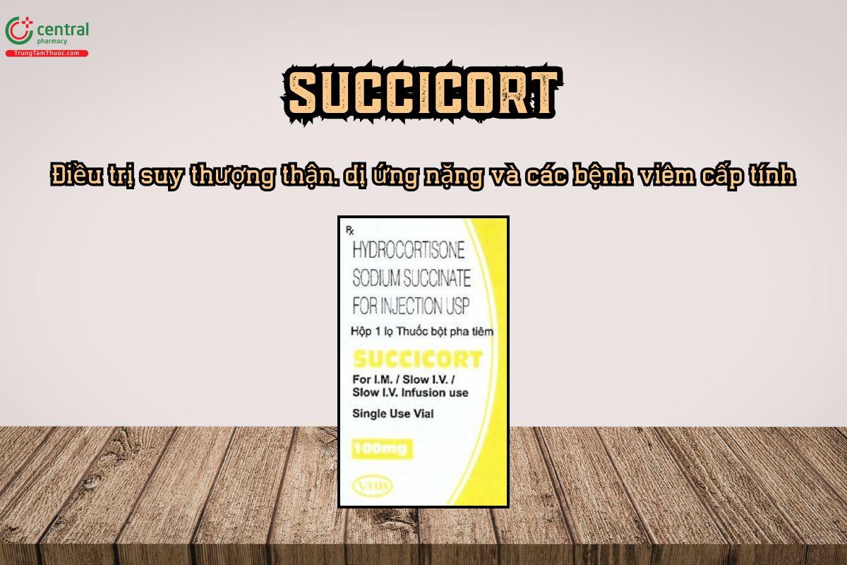 Succicort chứa Hydrocortison natri succinat điều trị suy thượng thận