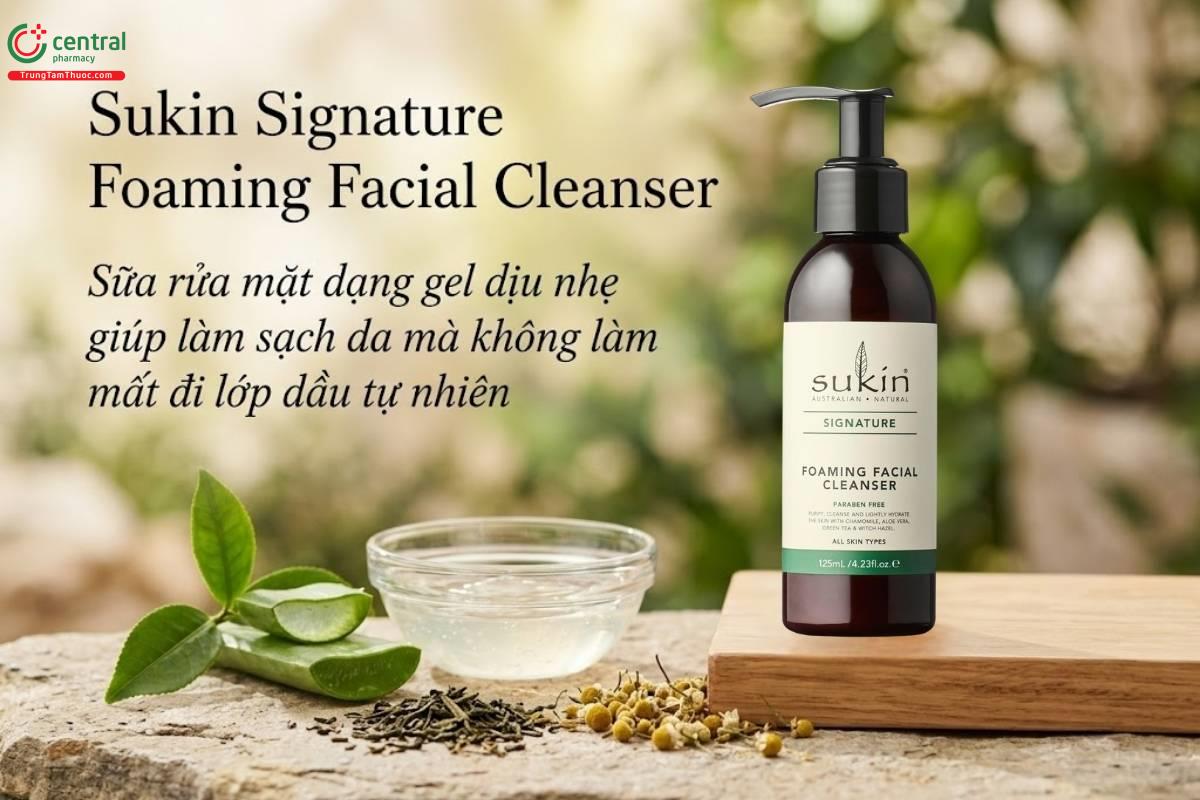 Sữa rửa mặt Sukin Signature Foaming Facial Cleanser giúp làm sạch sâu da