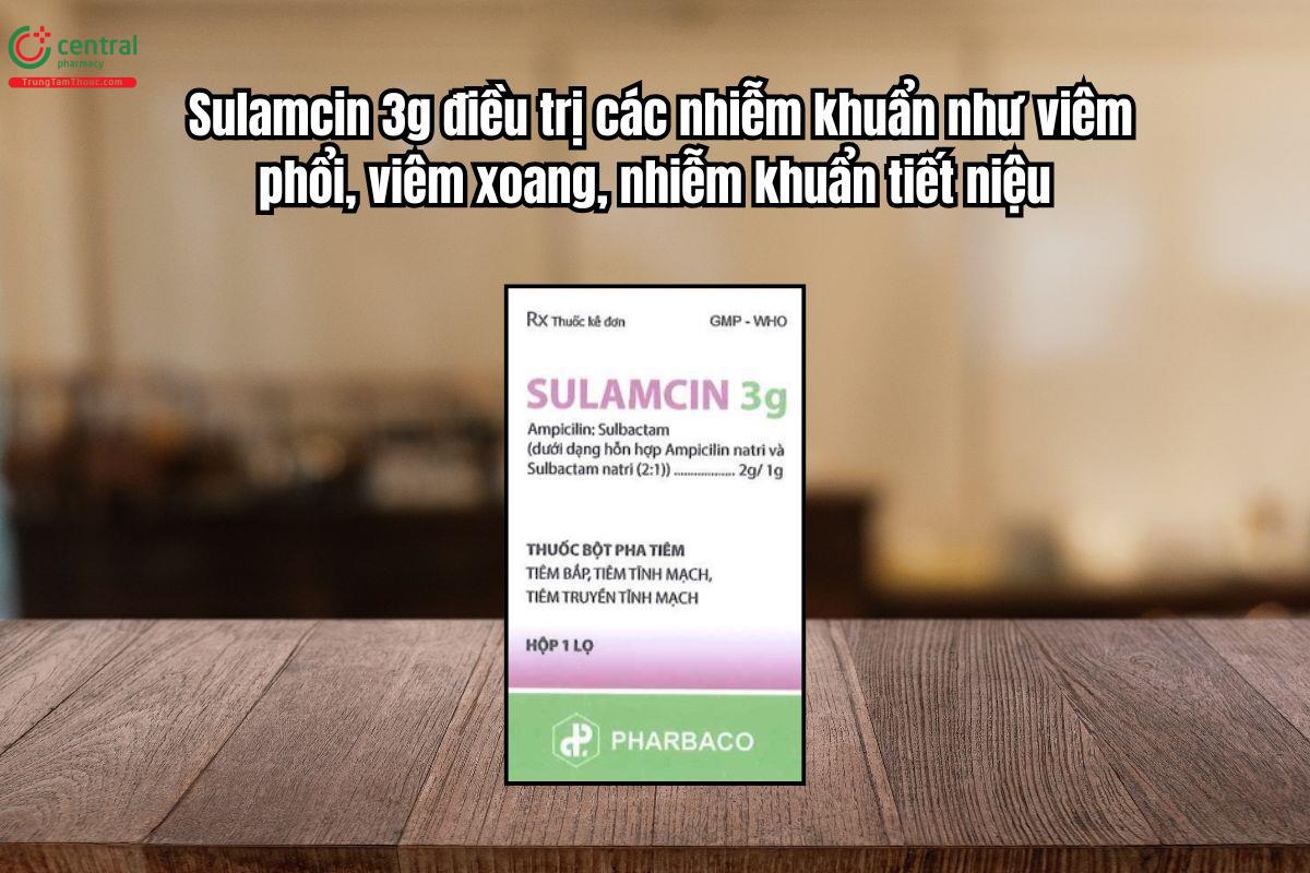 Thuốc  Sulamcin 3g chỉ định trong điều trị viêm phổi, viêm xoang
