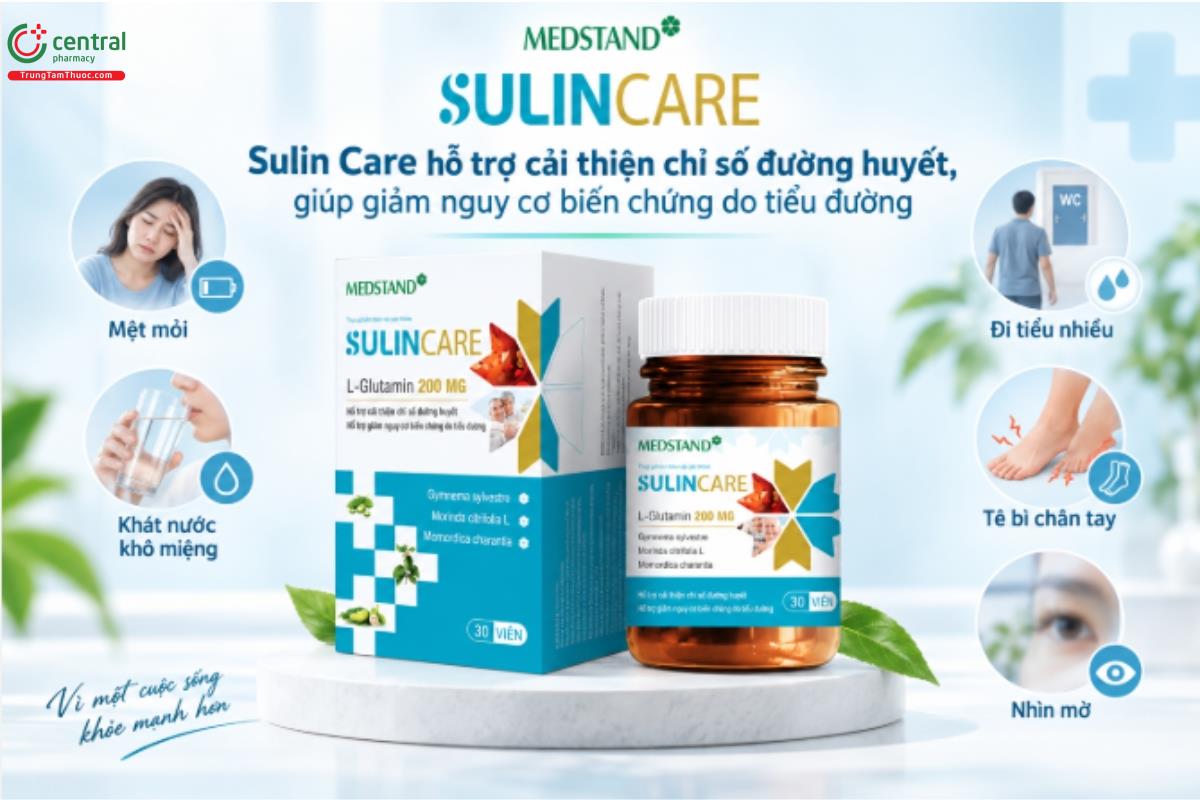 Sulin Care hỗ trợ cải thiện chỉ số đường huyết, giúp giảm nguy cơ biến chứng do tiểu đường