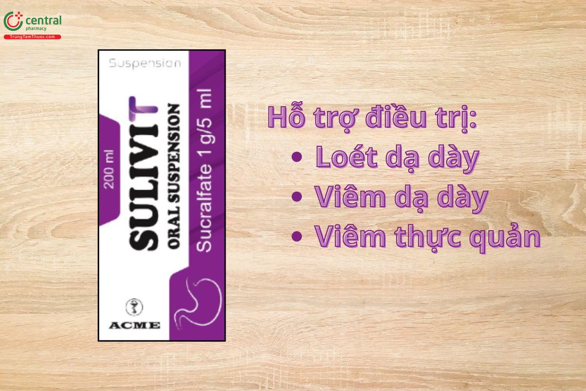 Thuốc Sulivit Oral Suspension hỗ trợ điều trị loét dạ dày, viêm dạ dày