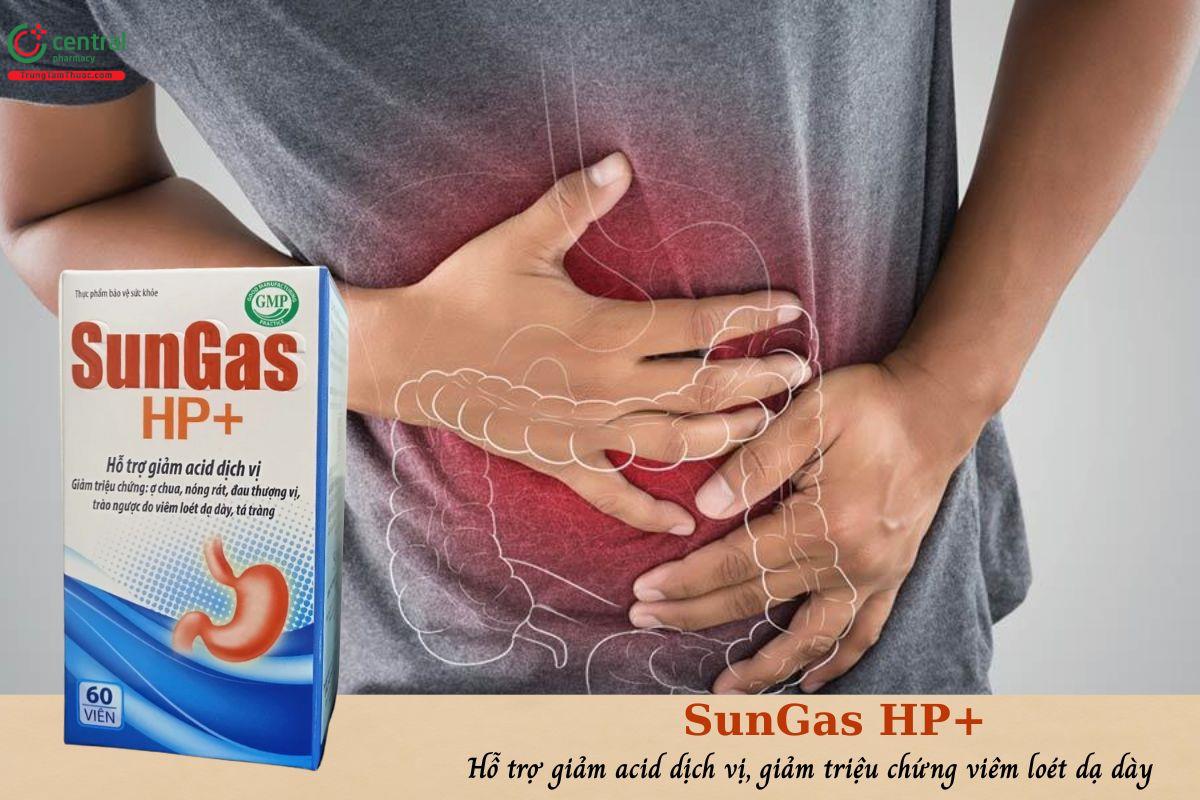 SunGas HP+ hỗ trợ giảm acid dịch vị, giảm viêm loét dạ dày tá tràng