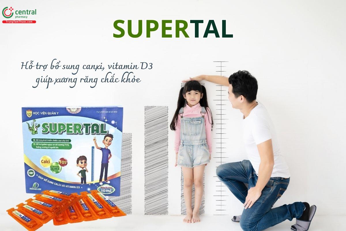 Supertal hỗ trợ bổ sung canxi, vitamin D3 giúp xương răng chắc khỏe